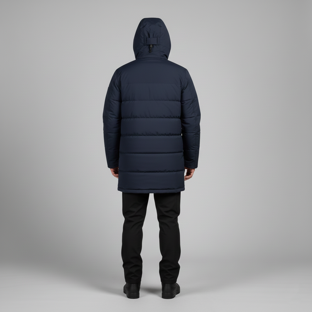 Men's waterproof rain parka with down lining
