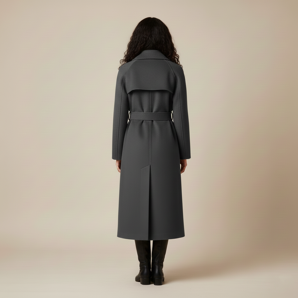 Women's coat with button closure