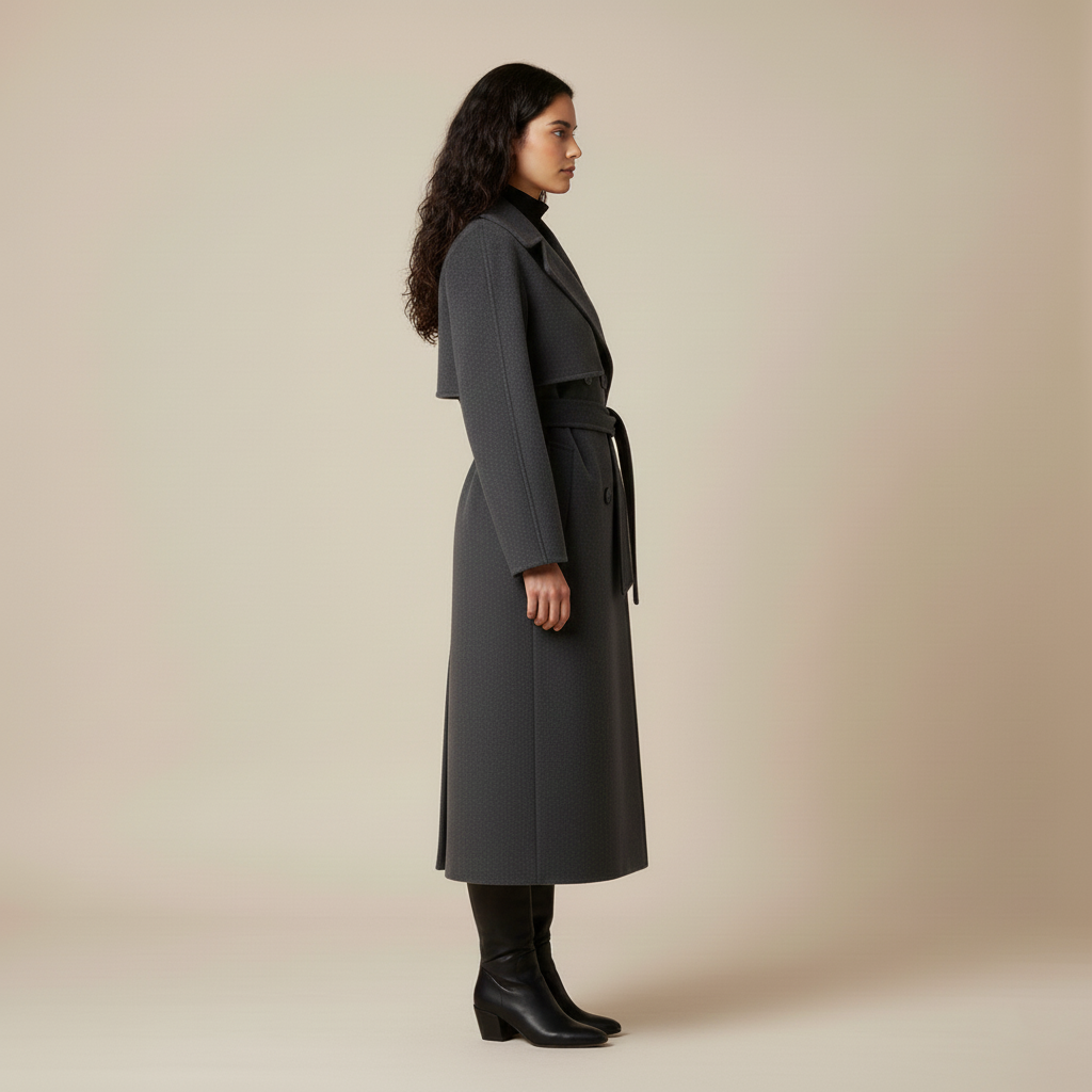 Women's coat with button closure