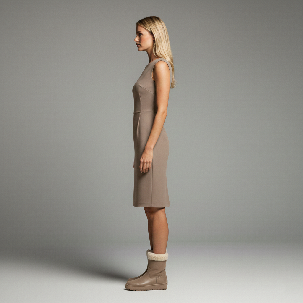 Women's low boots with down lining