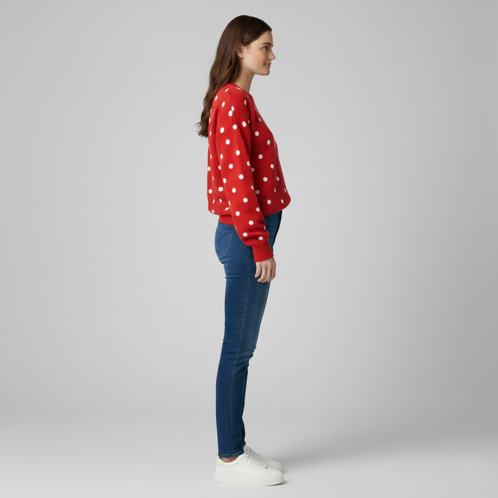 Women's sweater with polka dots