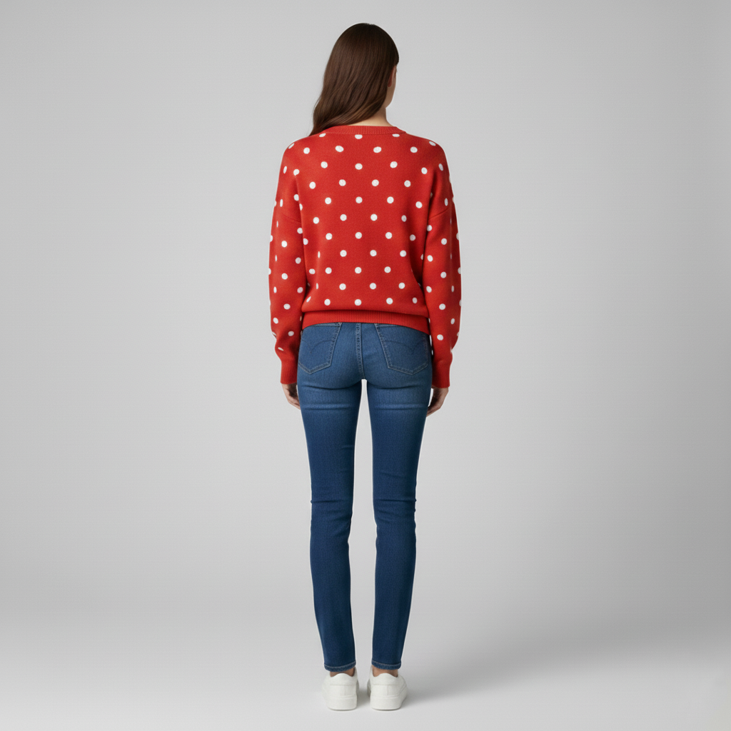 Women's sweater with polka dots