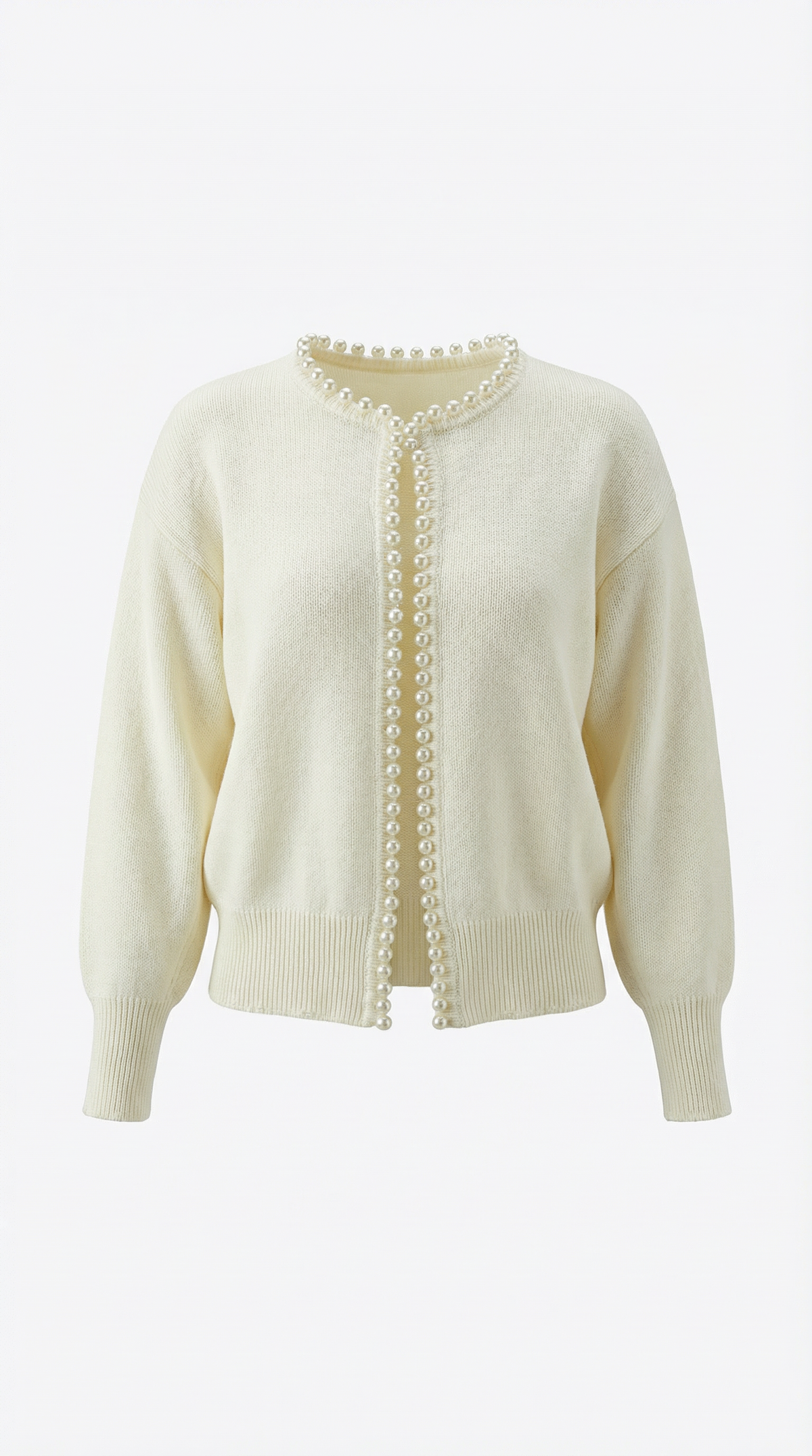 Gilet ouvert bordure perles manches longues pour femme – vue 4